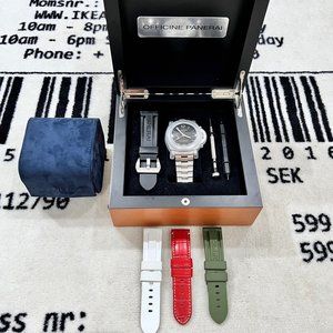 RARE BIRD! Panerai Luminor 1950 3-Days GMT PAM320 44mm Power Reserve Watch